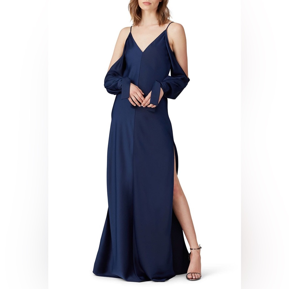 Juan Carlos Navy Blue Satin Amalfi Gown Size 6 US $1,195